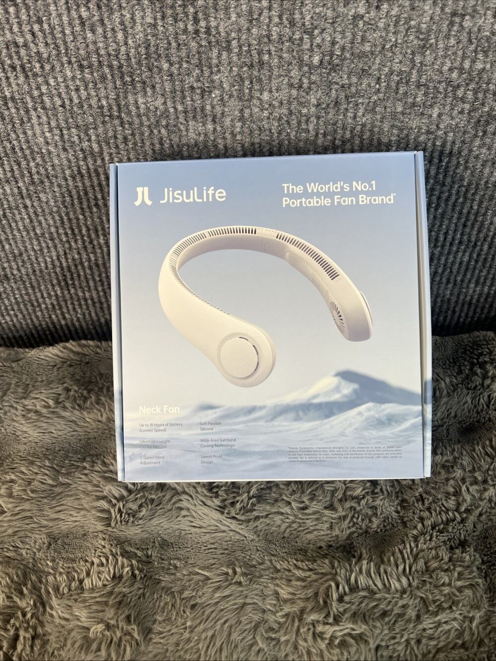 JISULIFE Portable Hands Free Neck Fan - Rechargeable & Bladeless (White) - NEW